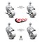Service Caster Semi Steel Swivel TS Caster w/Roller Bearing-3" Wheels&1/2" Stems-2 w/BRK, 4PK SCC-TS20S315-SSR-121315-2-TLB-2 - alternate 5